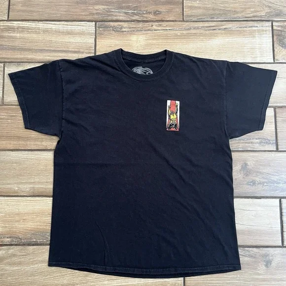 Powell Peralta Skateboards Shirt Mike Frazier Yellow Man Black Mens XLarge - Picture 8 of 13